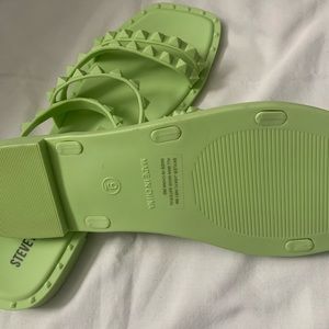 Brand new, Stephen Madden stud jelly sandals in the color of lime size 9